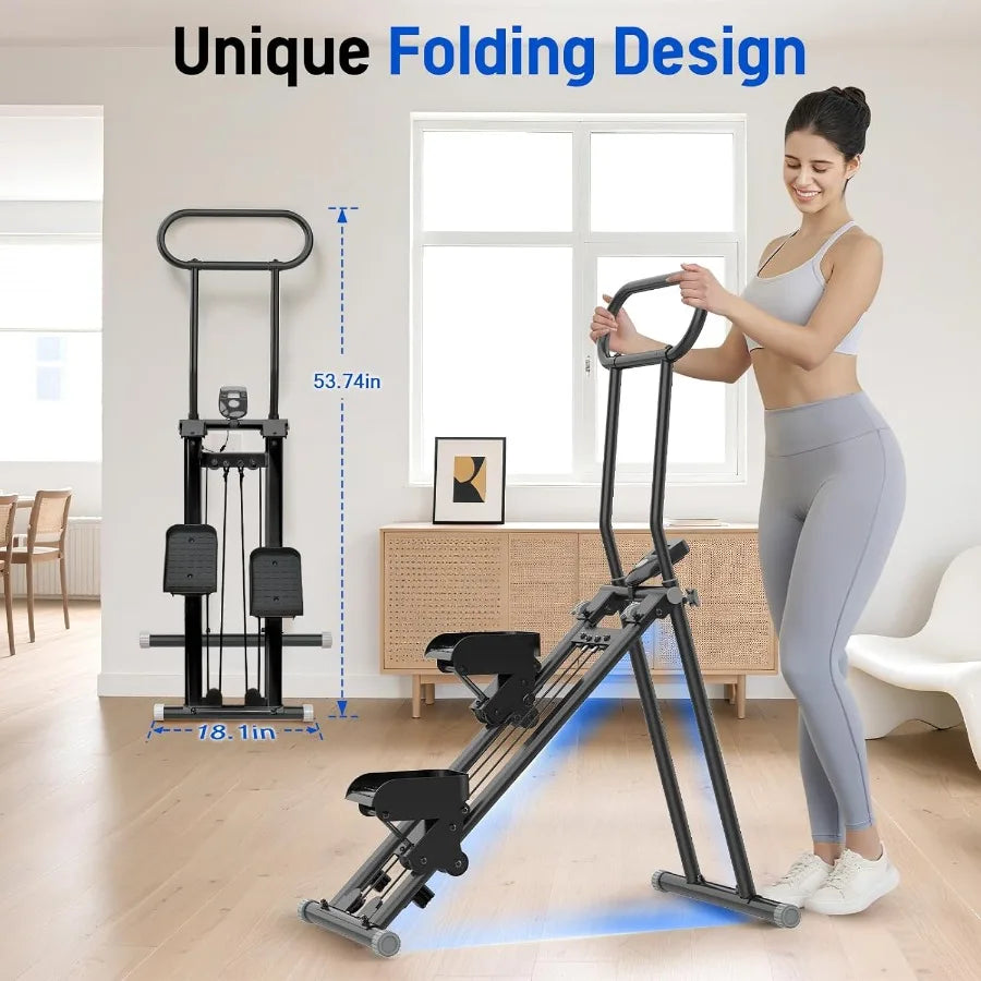 Stair Stepper for Exercise at Home Folding Stairmaster Machine/for Cardio Fitness Vertical Stair Climber with Adjustable Handle