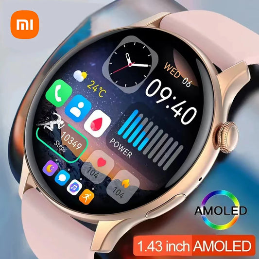 New Women Bluetooth Call Smartwatch Always Display Time/Heart Rate Sports Health Monitoring Music Smart Watches