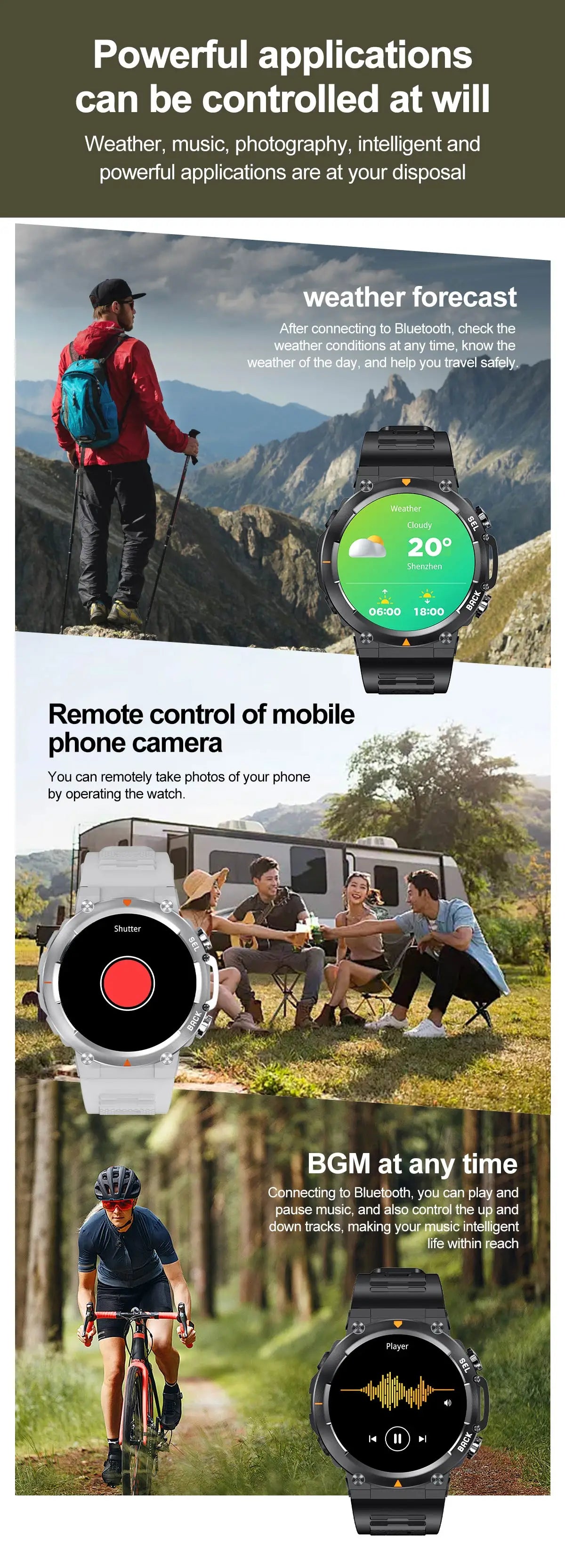 SENBONO MAX18 Smart Watch for Men AMOLED Screen AI GPT Bluetooth Call/410mAh Big Battery Fitness Tracker Men' Sport Smartwatch