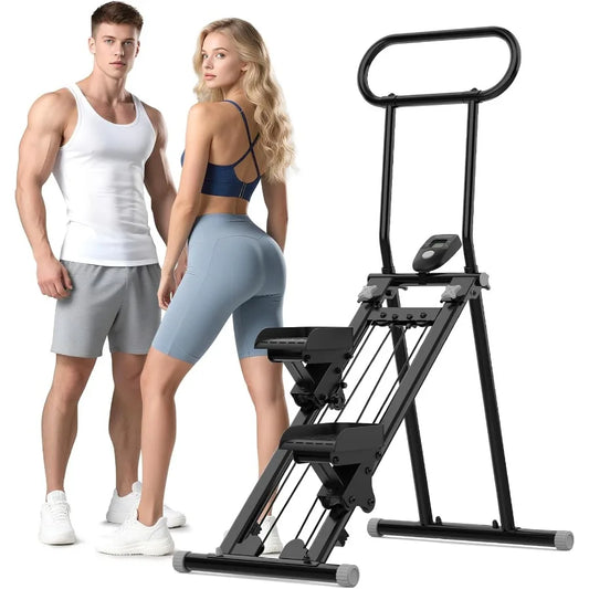 Stair Stepper for Exercise at Home Folding Stairmaster Machine/for Cardio Fitness Vertical Stair Climber with Adjustable Handle