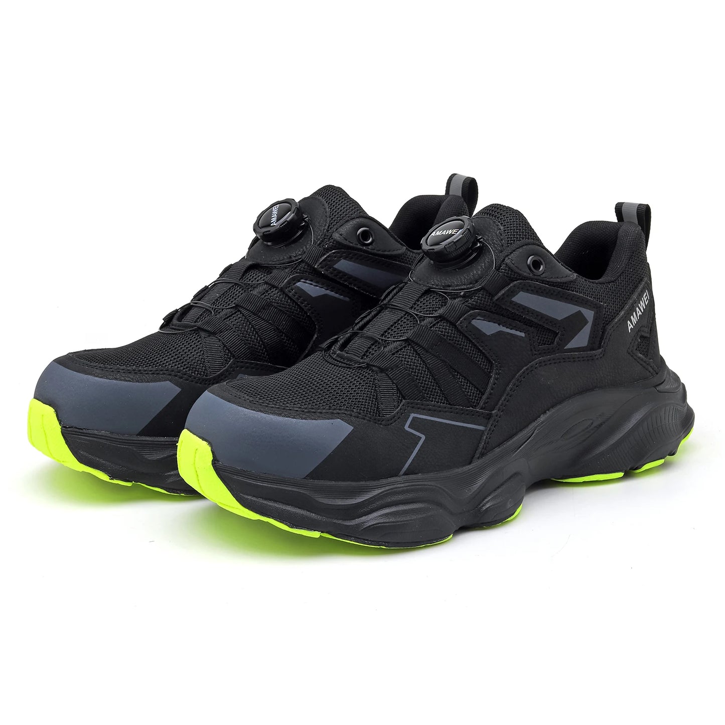Rotating Button Steel Toe Safety Shoes for Men Lightweight/Work Sneakers Puncture Proof Work Shoes Construction Safety