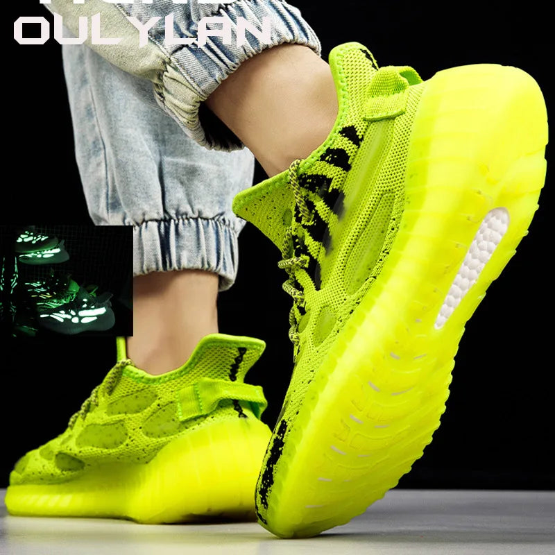 Oulylan Men New Sneakers Shoes Light Casual Fashion Running/Elastic Leisure Outdoor Mesh Summer Walking Shoes