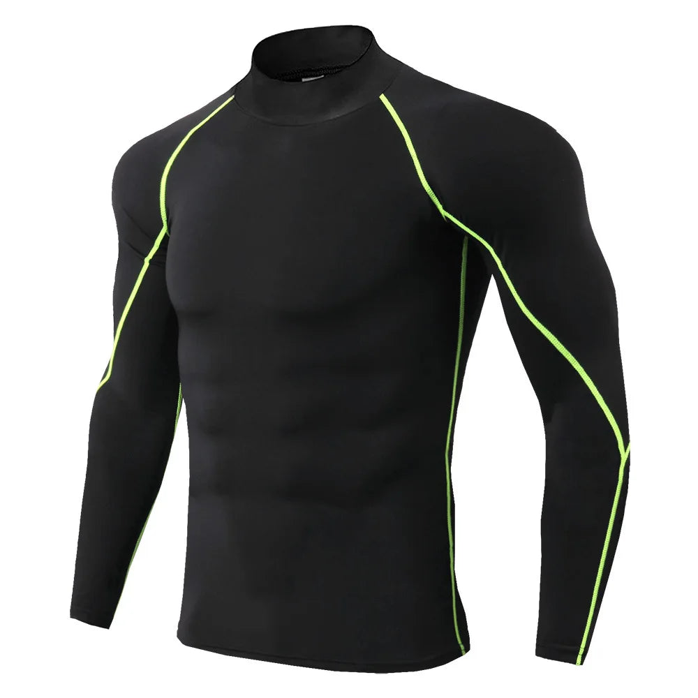 Men Bodybuilding Sport T-shirt Quick Dry Running Shirt Long Sleeve/Compression Top Gym T Shirt Men Fitness