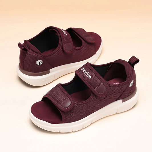 FitVille Women'S Diabetic Wide Sandals With Arch Support Adjustable Straps/Breathable Lightweight Casual Women Flat Shoes