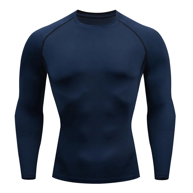 Men's T Shirt Outdoor Training Fitness Gym Jogging Running Sweatshirt/Man Compression Shirts Tight Elastic Breathable