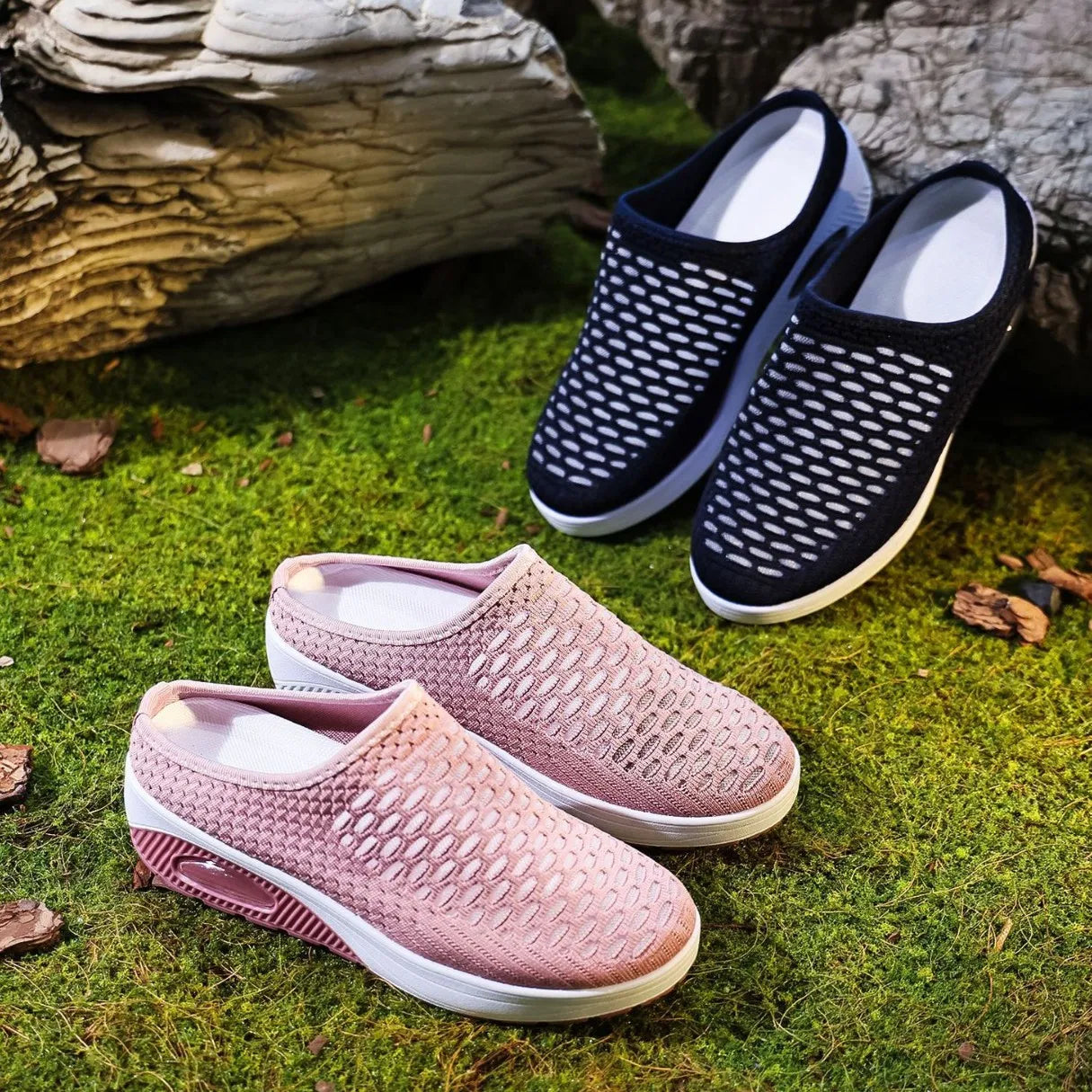 Women's Thick-Soled Sandals Half-Slipper Soft-Soled Non-Slip/Slip-On Beach Sandals Large Size Air Cushion Shoes