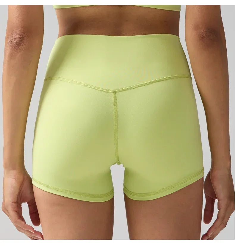 Women's Sports Yoga Shorts with High Waist Hip Lift Fitness/Running Cycling, 3-point Shorts Quick Drying Women's Yoga Short