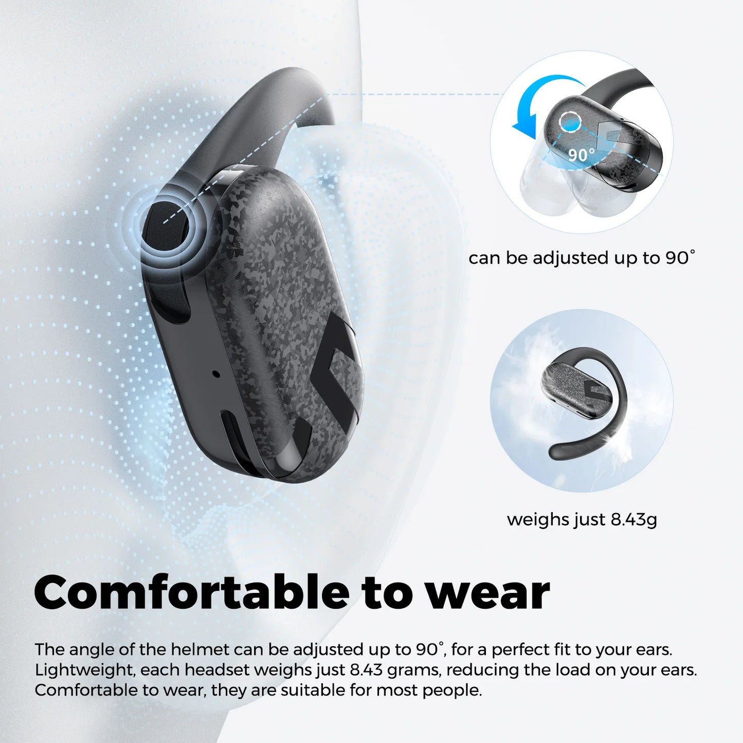 SoundPEATS Breezy Open-Ear Wireless Earphone Bluetooth 5.4 Earbuds/With 4 Mic AI call Noise Reduction, Multipoint Connection