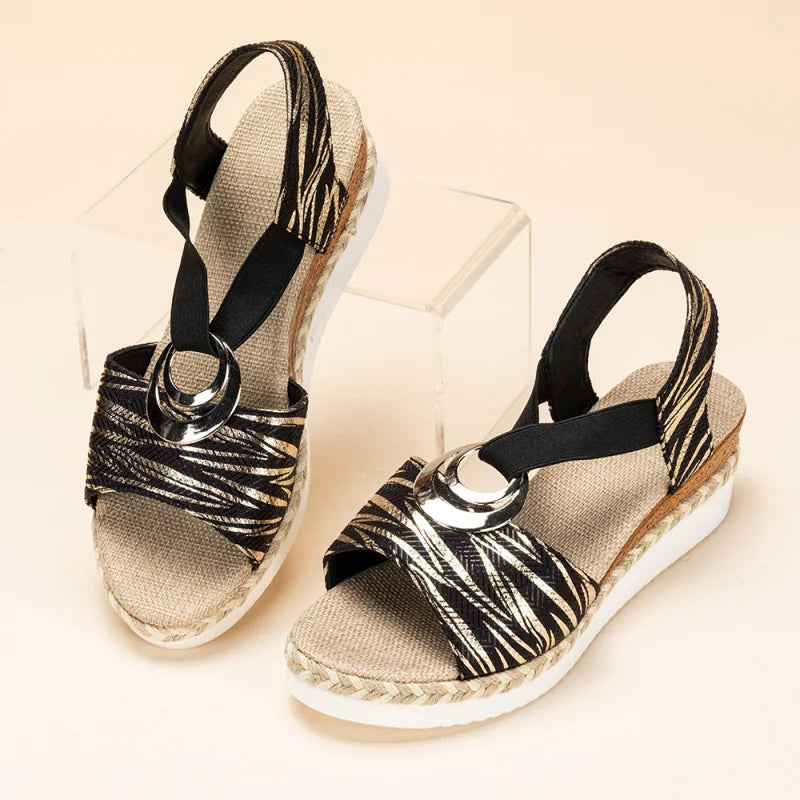 Women's Sandals Thick Sole Wedge Shoes High Heels Hemp Rope/Thick Sole Fish Mouth Leisure Outdoor Beach Casual Women's Shoe