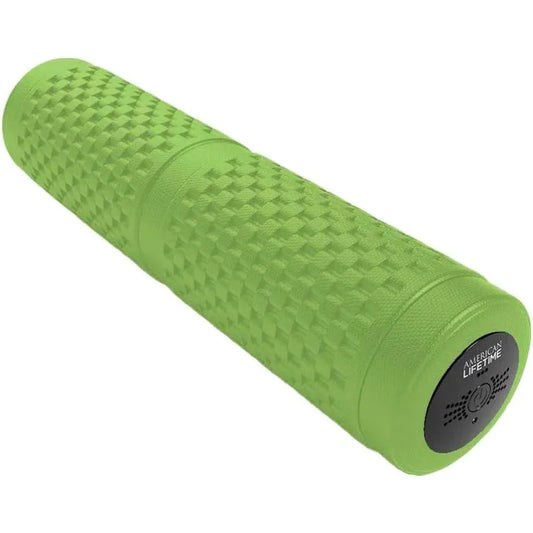 Vibrating Foam Roller, 17 Inch 4 Speed Rechargeable Electric High-Intensity Vibration/Deep Tissue Massage for Recovery Green