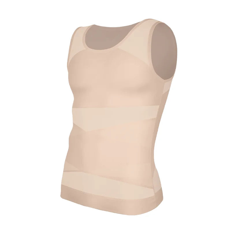 Men's Shapewear Tank Top Gym Sleeveless Vest Cross Mesh Suit/Compression Shirt for Men Slimming Undershirt Tummy Control Body