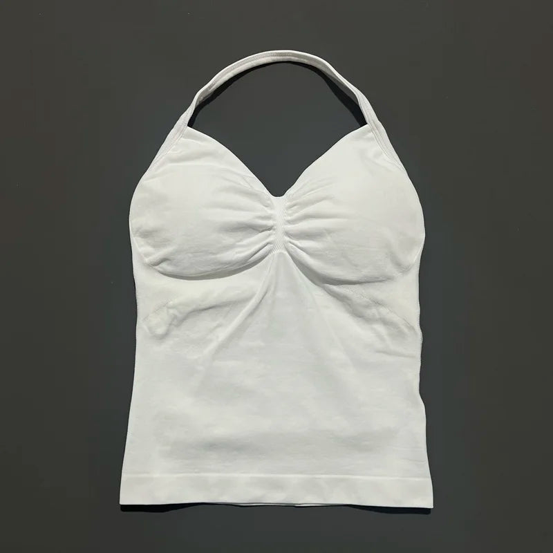 Histello Longline Strappy Top Women Sports Yoga Vest Fitness Tank Top/Gym Beautiful Open Back Bra Running Workout Halter