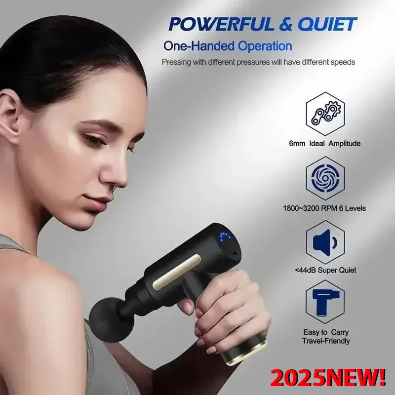 New Portable Fascia Gun Deep Tissue Massage Mini Lightweight/and Adjustable Speed Massage Equipment Suitable for the Whole Body