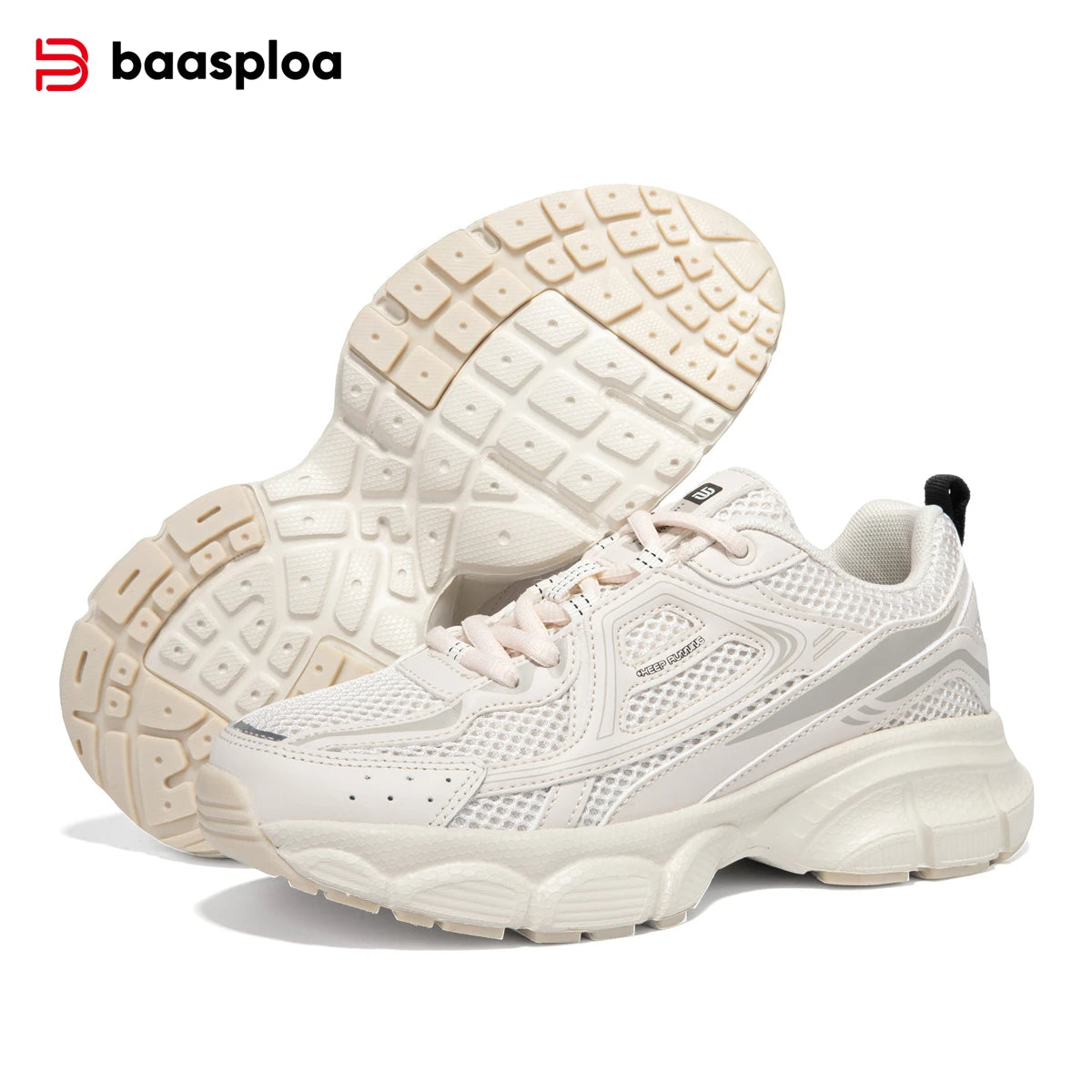 Baasploa Women Sports Shoes Outdoor Lightweight Breathable Jogging Sneakers/Female Casual Mesh Anti-slip Lace Up Running Shoes