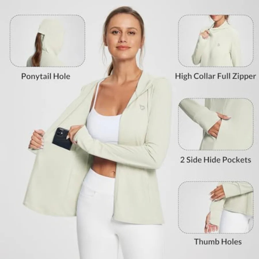 Women's Sun Protection Jacket Hoodie Clothing/Lightweight Long Sleeve Sun Cover Up Shirt