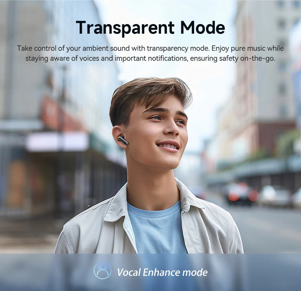 QCY Melobuds N50 ANC Bluetooth 5.4 Wireless Earphones Active Noise Cancellation/6 Mics Clear Call Earbuds Multipoint Connection