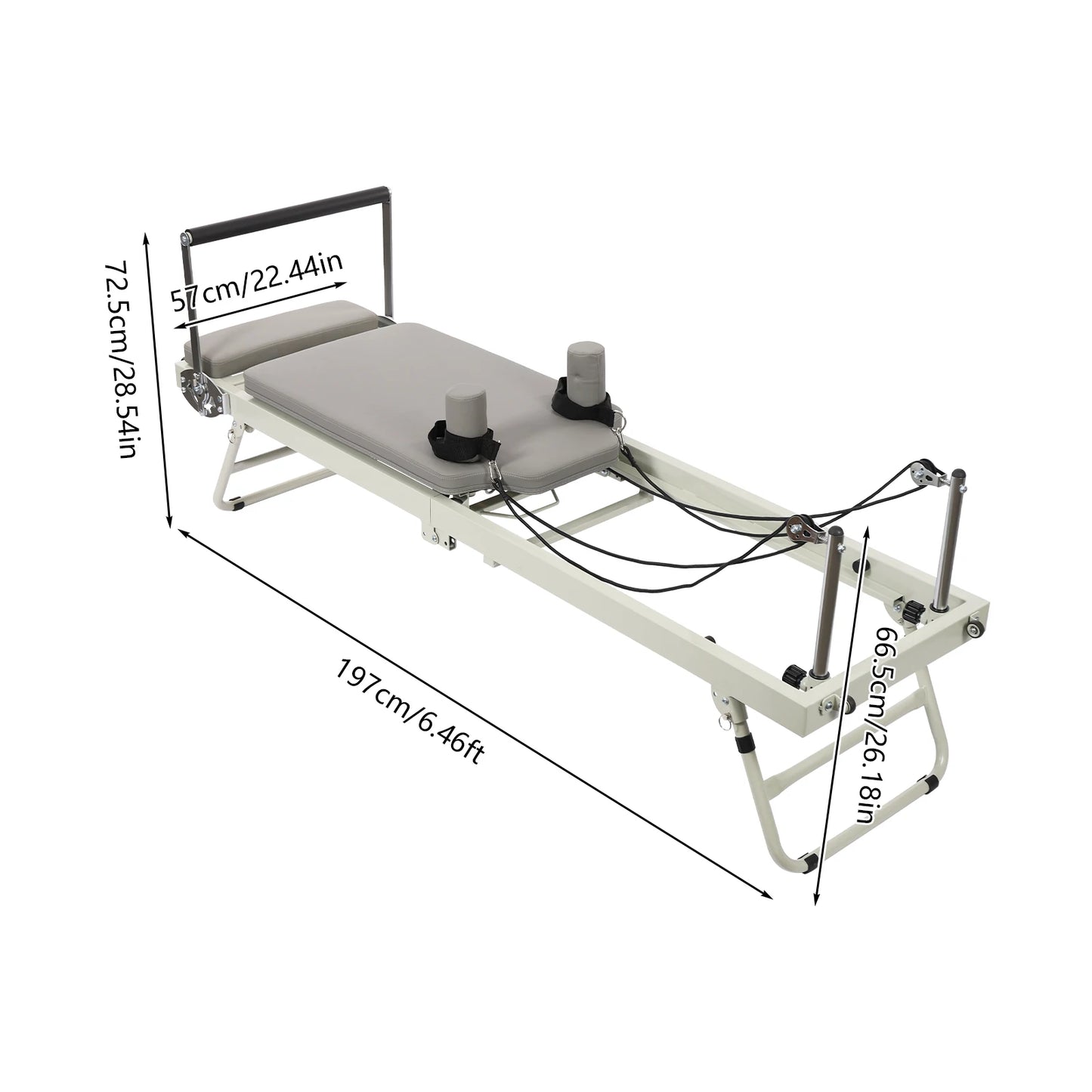 120kg/264.55lbs Foldable Pilates Reformer Machine/Multifunctional Yoga Fitness Equipment, Pilates Exercise Equipment