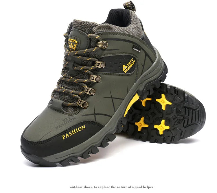 Oulylan Climbing Shoes Sports Thick Insulation Men/Hiking Waterproof Trekking Boots Mountain Rubber Sole Shoes