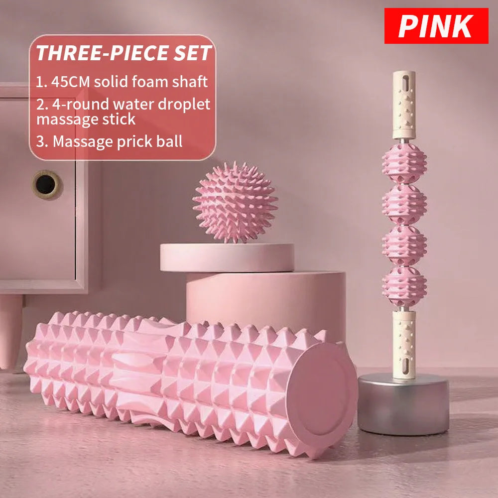 [Three piece massage set] Massage prick ball massage roller/foam massage roller shaft Yoga Equipment