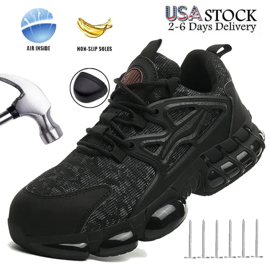 Protective Safety Shoes Men Anti-smash Anti-puncture Steel Toe Work Shoes/Breathable Security Industrial Shoes Men Safety