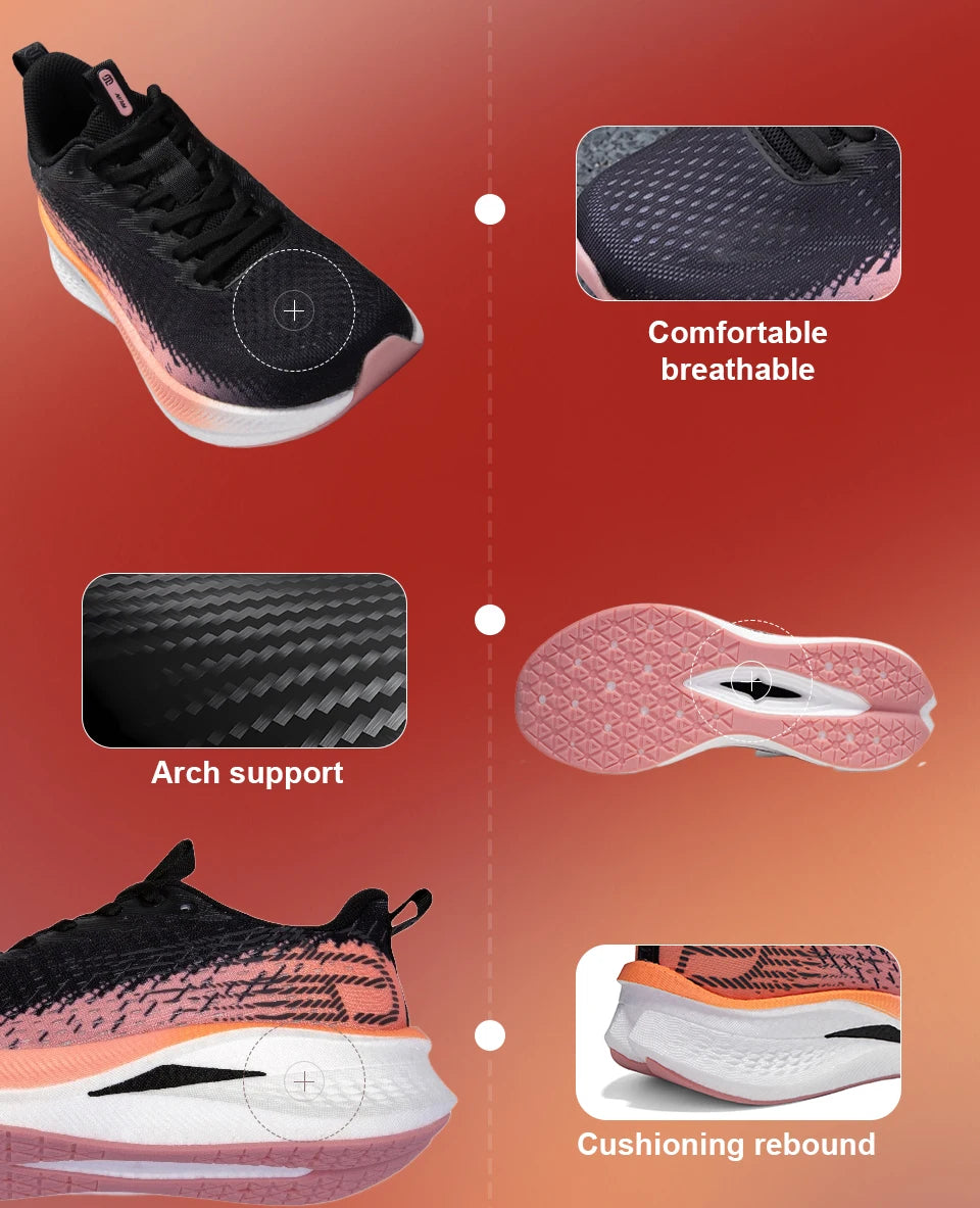 Baasploa Women Professional Running Shoes Outdoor Carbon Plate/Non Slip Sports Shoes Female Casual Breathable Jogging Sneakers