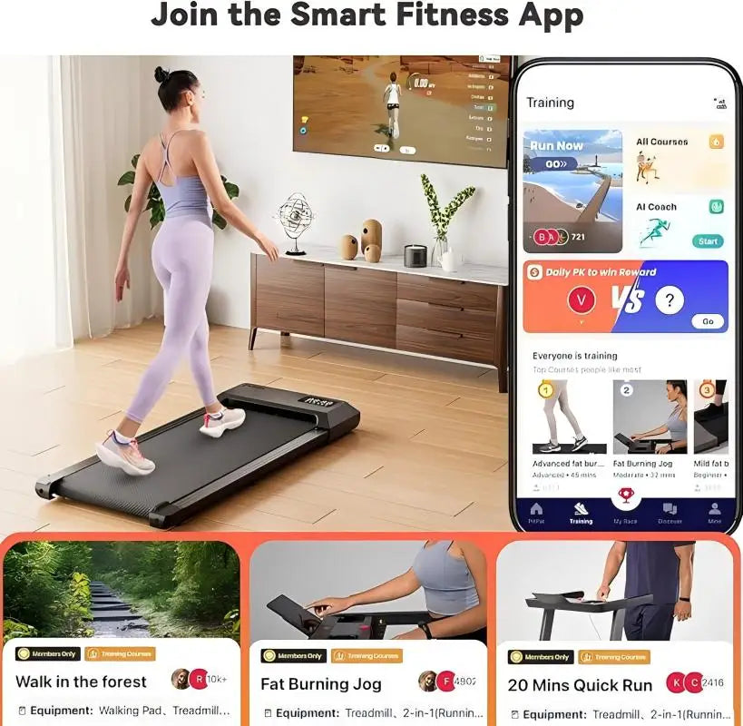 Super Run  2-in-1 Home/Office 2.5 HP Walking Treadmill/mini Treadmills for Small Spaces with APP & Remote Control