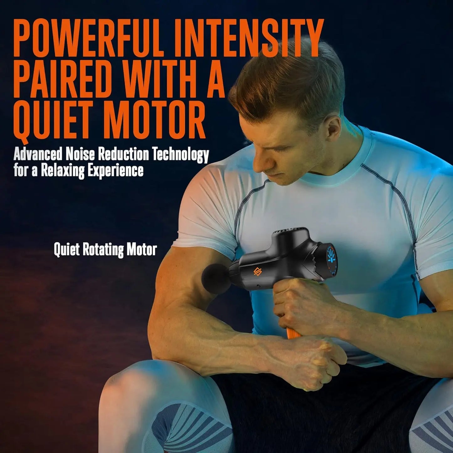 Portable Electric Massage Gun 7 Speeds, 8 Heads/4800mAh Battery, Low Noise Deep Tissue Massager