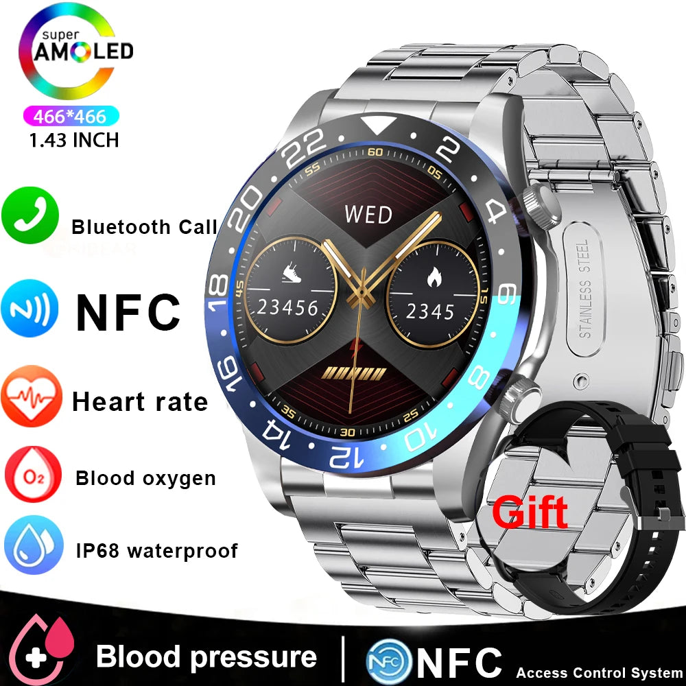 Smart Watch Men 1.43 Inch HD AMOLED Screen Bluetooth Call Fitness Watch/Heart Rate Sleep Monitoring Smartwatch