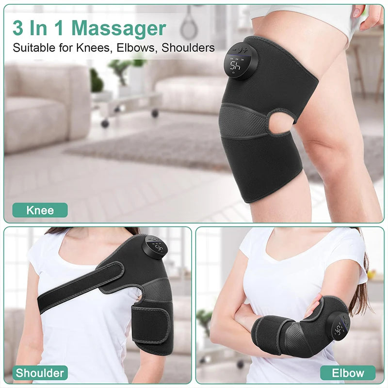 Medcursor Electric Knee Massager 3-in1 Heated Elbow Shoulder Massager/for Heating Temperature Relief Leg Massage