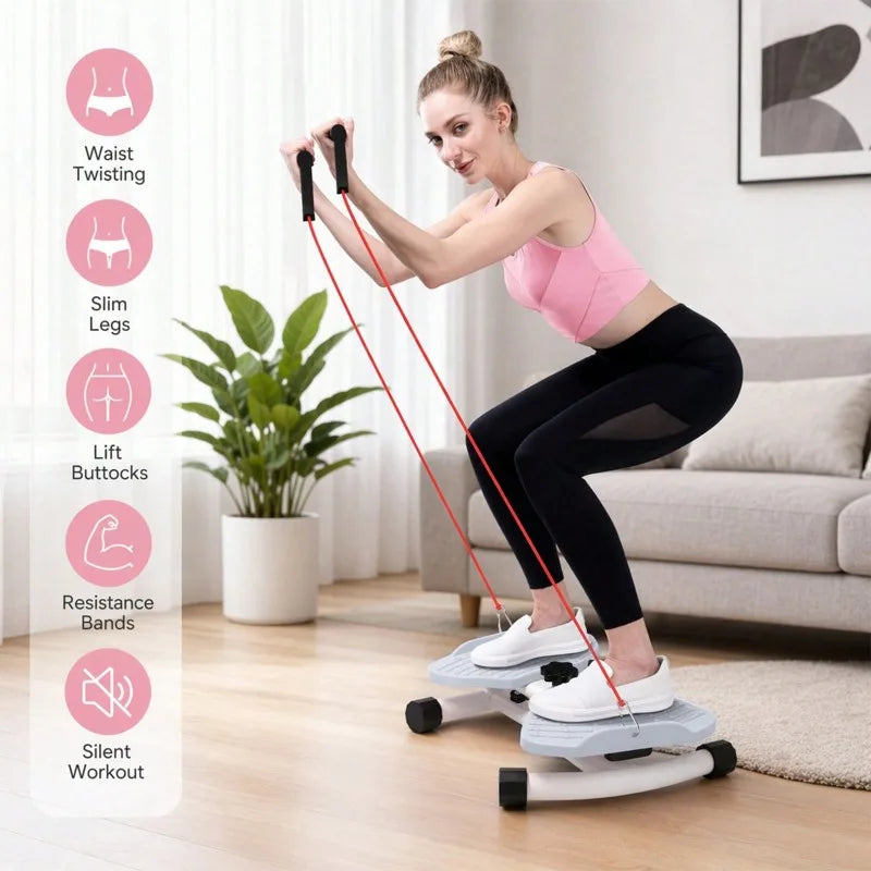 Twist Waist Disc Board with Resistance Bands, Multifunctional Home/Fitness Foot‑Twist Exercise Machine, Portable Waist‑Shaping