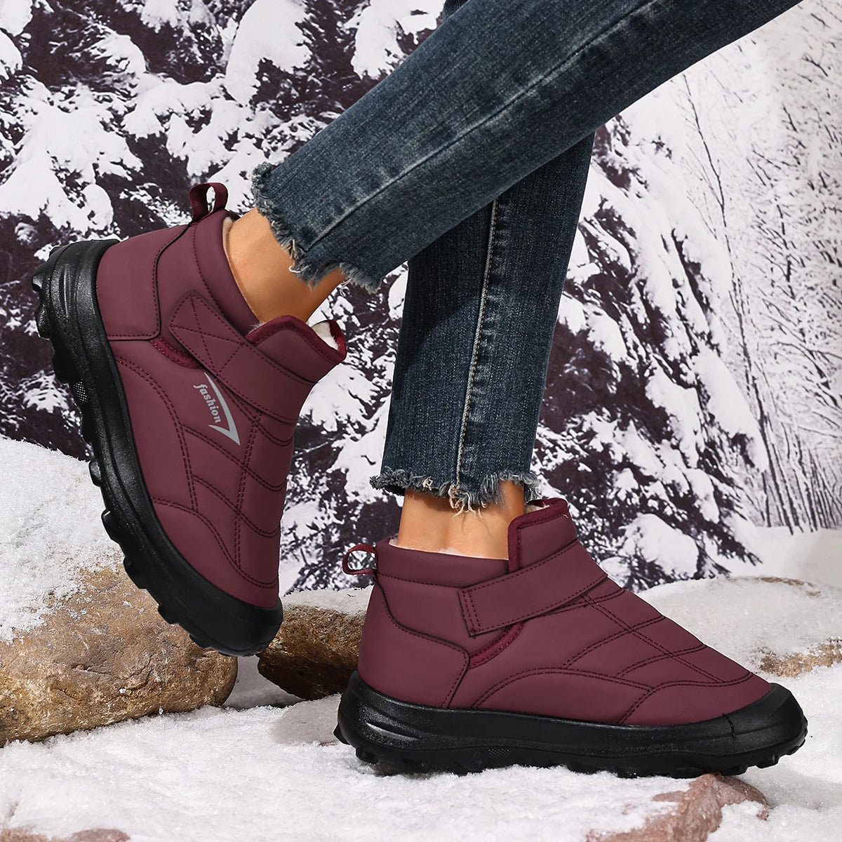 Women's cotton shoes for winter warm and comfortable casual/and versatile waterproof and anti-slip wear-resistant