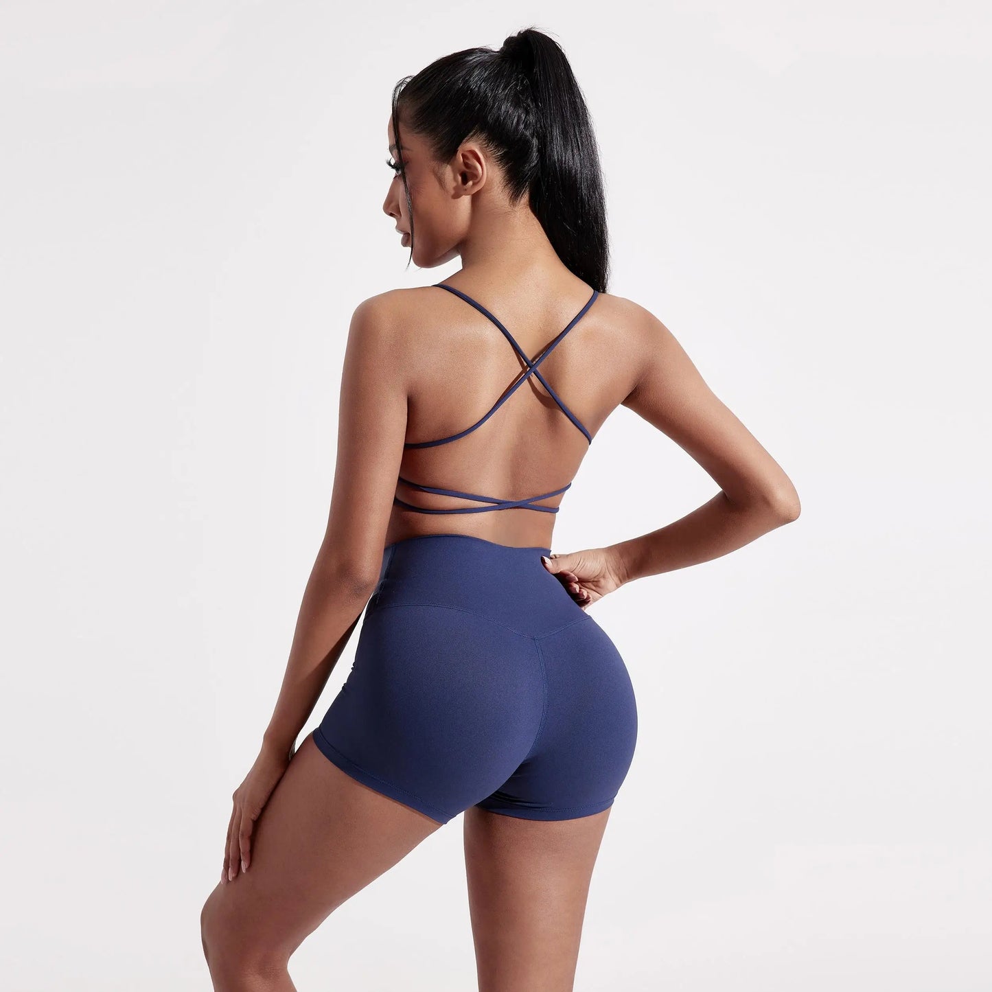 Solid Color Gym Yoga Underwear Women Cross Back Straps/Fitness Bra High Strength Tight Sport Top Comprehensive With Chest Pad