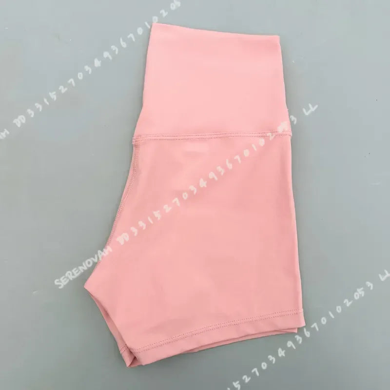 Solid Color Women Fitness Sport Shorts High Waist Athletic Yoga Shorts/Leg Cycling Comprehensive Training Jogging Squat
