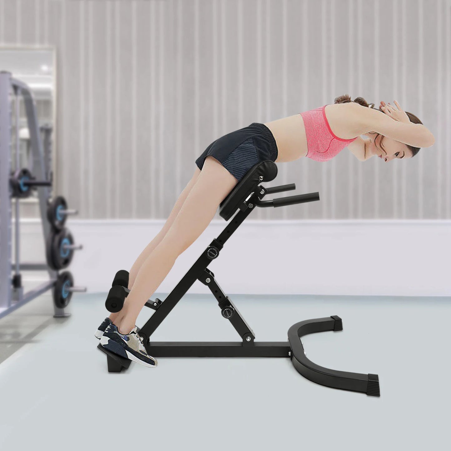 103*70*113 cm/ 40.55*27.55*44.48 in Black Home Fitness Workout/Roman Chair Hyperextension Back Extension Bench Adjustable