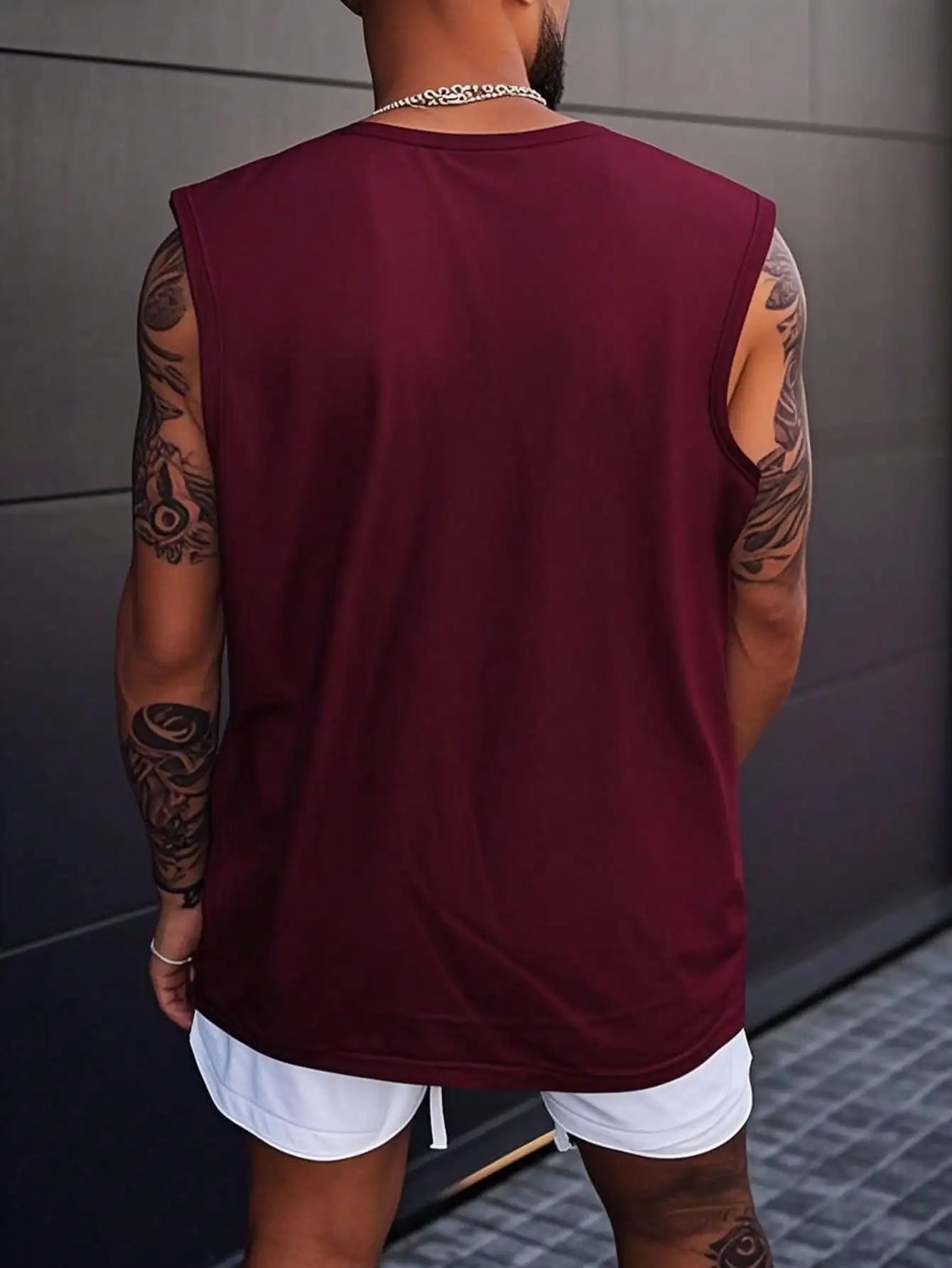 Men's White Sleeveless T-Shirt Tank Top Casual Loose Fit O-Neck/Basic Vest Summer Gym Workout Streetwear Tops