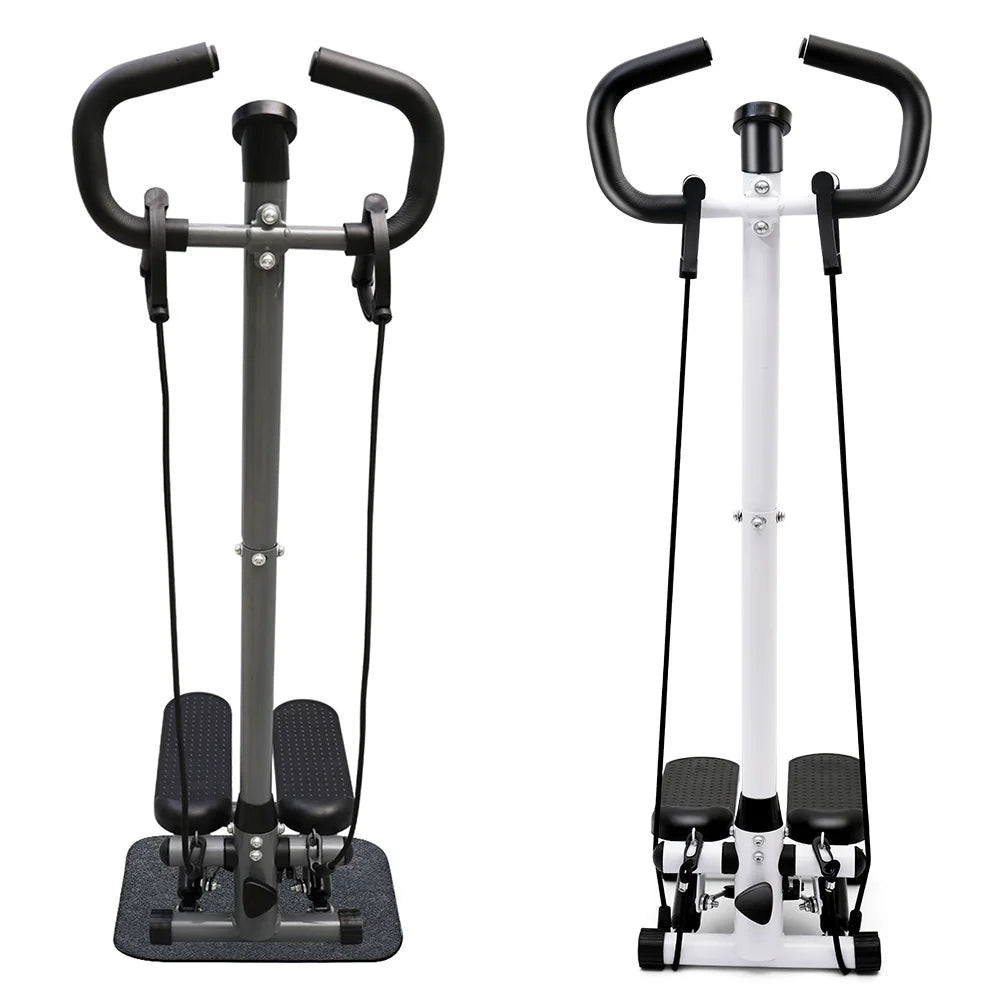 Exercise Stepper Machine Fitness Twist Stepper Stair Step with Handlebar/LCD Monitor Resistance Bands Cardio Workout Home Gym