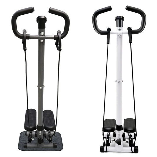 Exercise Stepper Machine Fitness Twist Stepper Stair Step with Handlebar/LCD Monitor Resistance Bands Cardio Workout Home Gym
