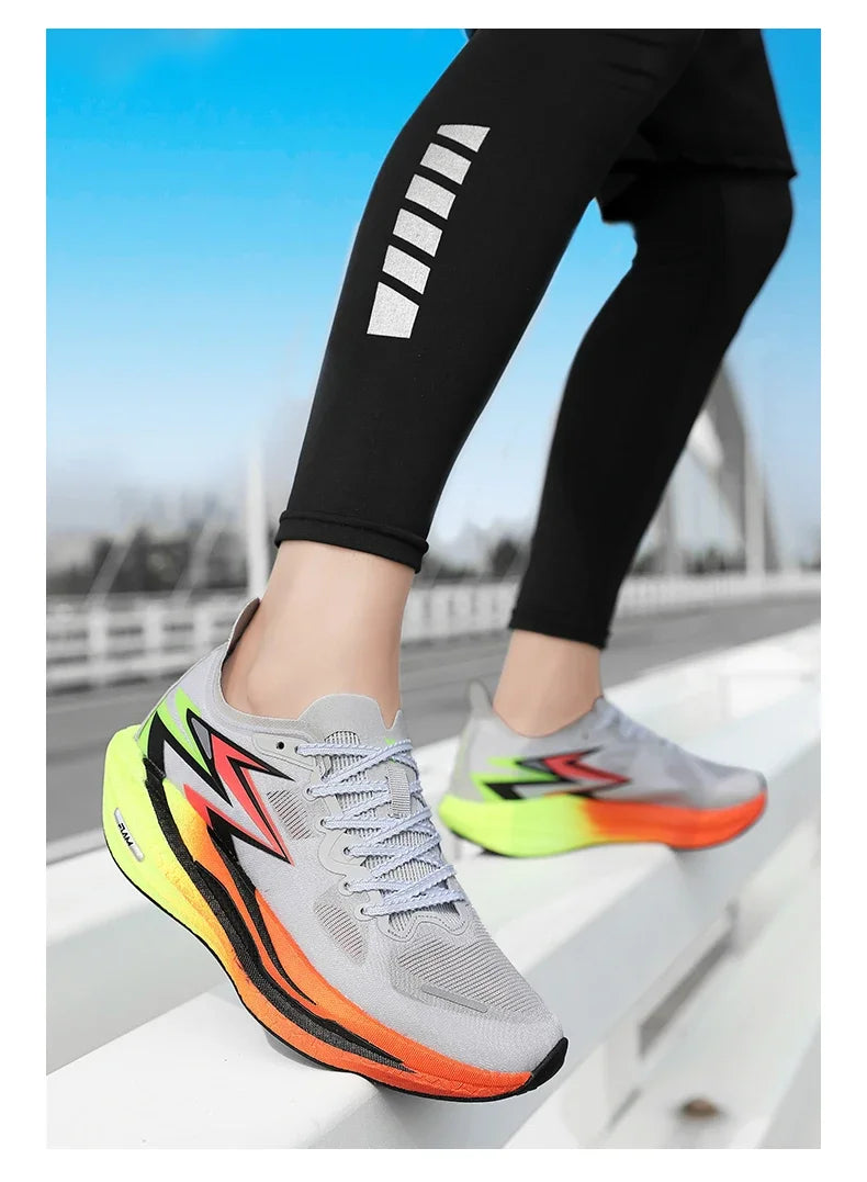 Running Shoes Carbon Board Marathon Men Sports Breathable/Lightweight Women's Comfortable Athletic Nonskid Sneakers ﻿