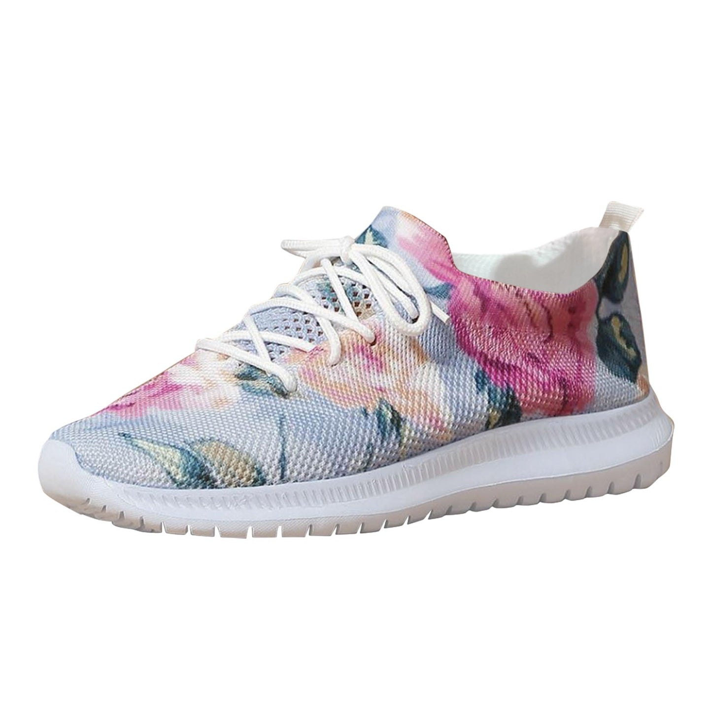 Women's Fashion Non Slip Sneakers Women Floral Print Slip On/Casual Shoes Breathable Large Size Walking Flat Sneaker