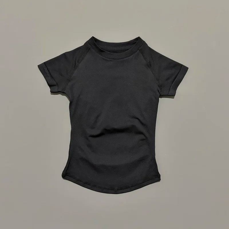 Women Sports T-Shirt Round Neck Short Sleeve Breathable Stretchy Tops/Gym Fitness Yoga Running Workout Casual Athletic Shirts