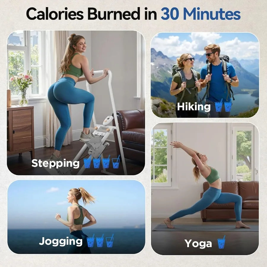 Home Exercise Stair Stepper with Handlebar for Cardio Fitness Training/High Load Capacity Up to 300LBS Compact Design