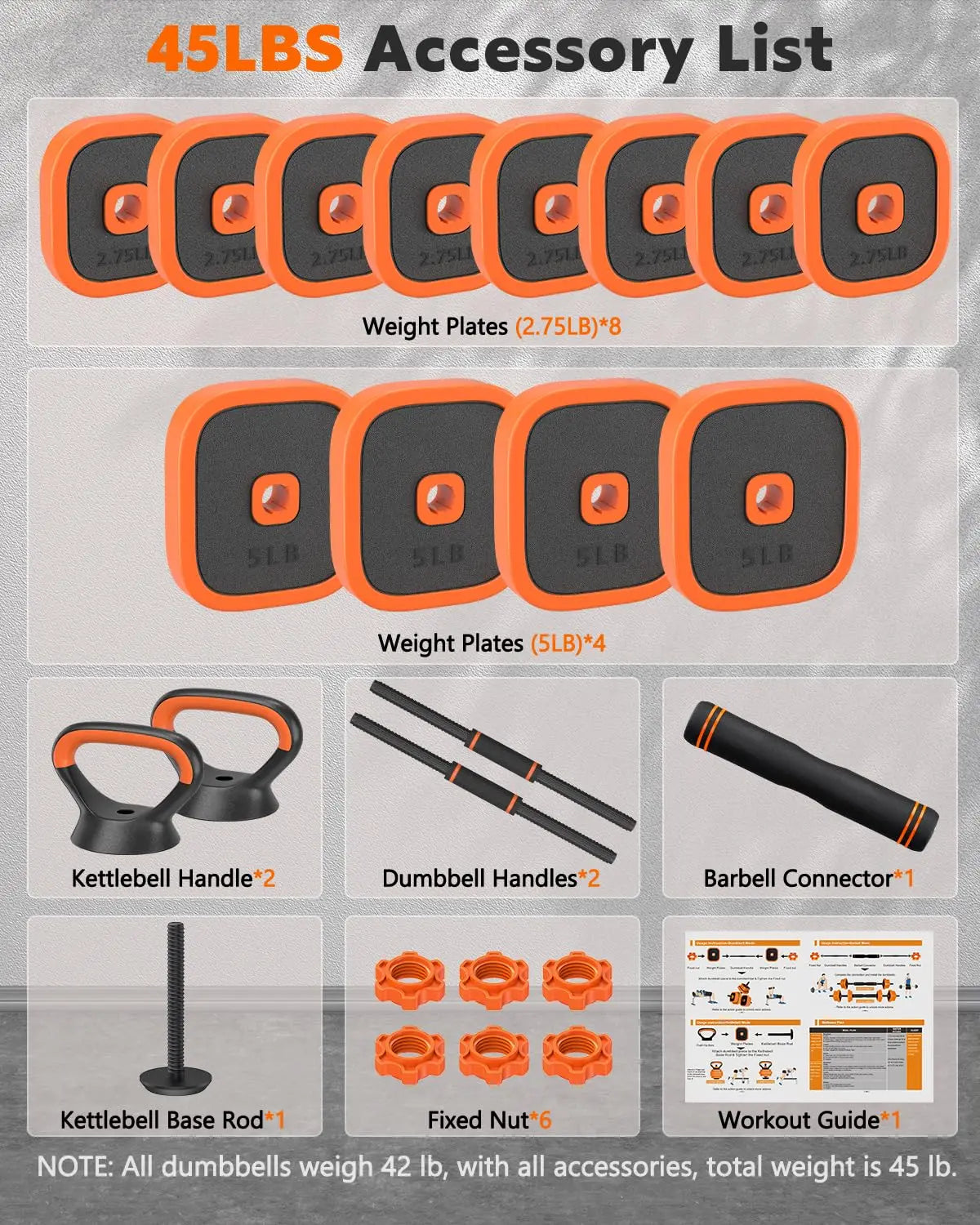 Adjustable Dumbbells Set, 45/65/85 lbs Free Weight Set with Connector/4 in1 Dumbbells Set for Home Gym Workout, Customized