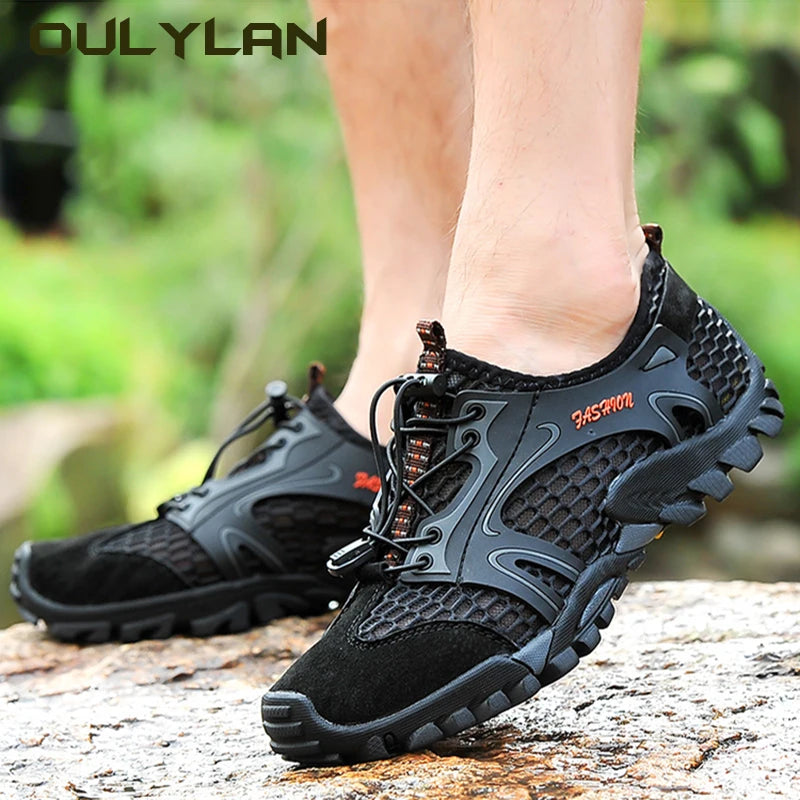 Large Size Breathable Outdoor Hiking Shoes Men Sports Hollow Out/Shoes Fishing and River Tracing Men's Shoes Sandals