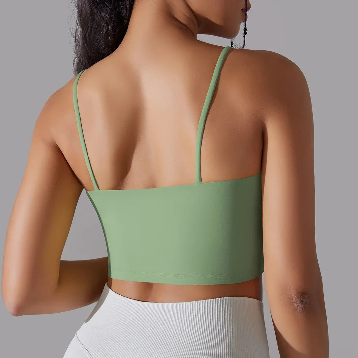 Solid Color Yoga Sports Bra Women Fixed Padded/Slim Gym Fitness Workout Undershirt Top
