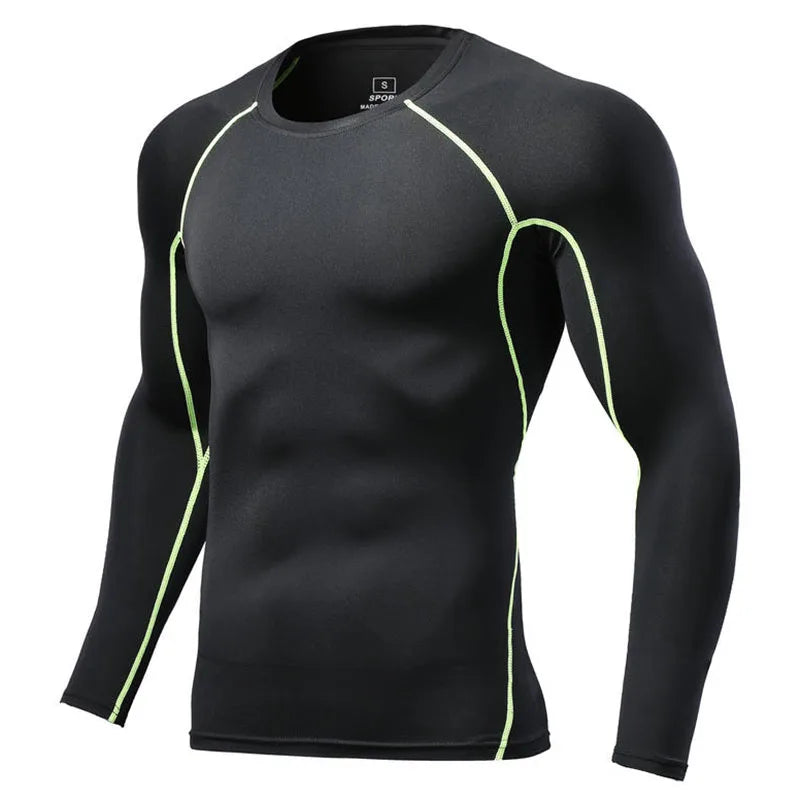 Men Long Sleeve Slim Tops Tees Sportswear Gym Fitness/Compression T-shirt Running Outdoor Jogging Tight Quick Shirt