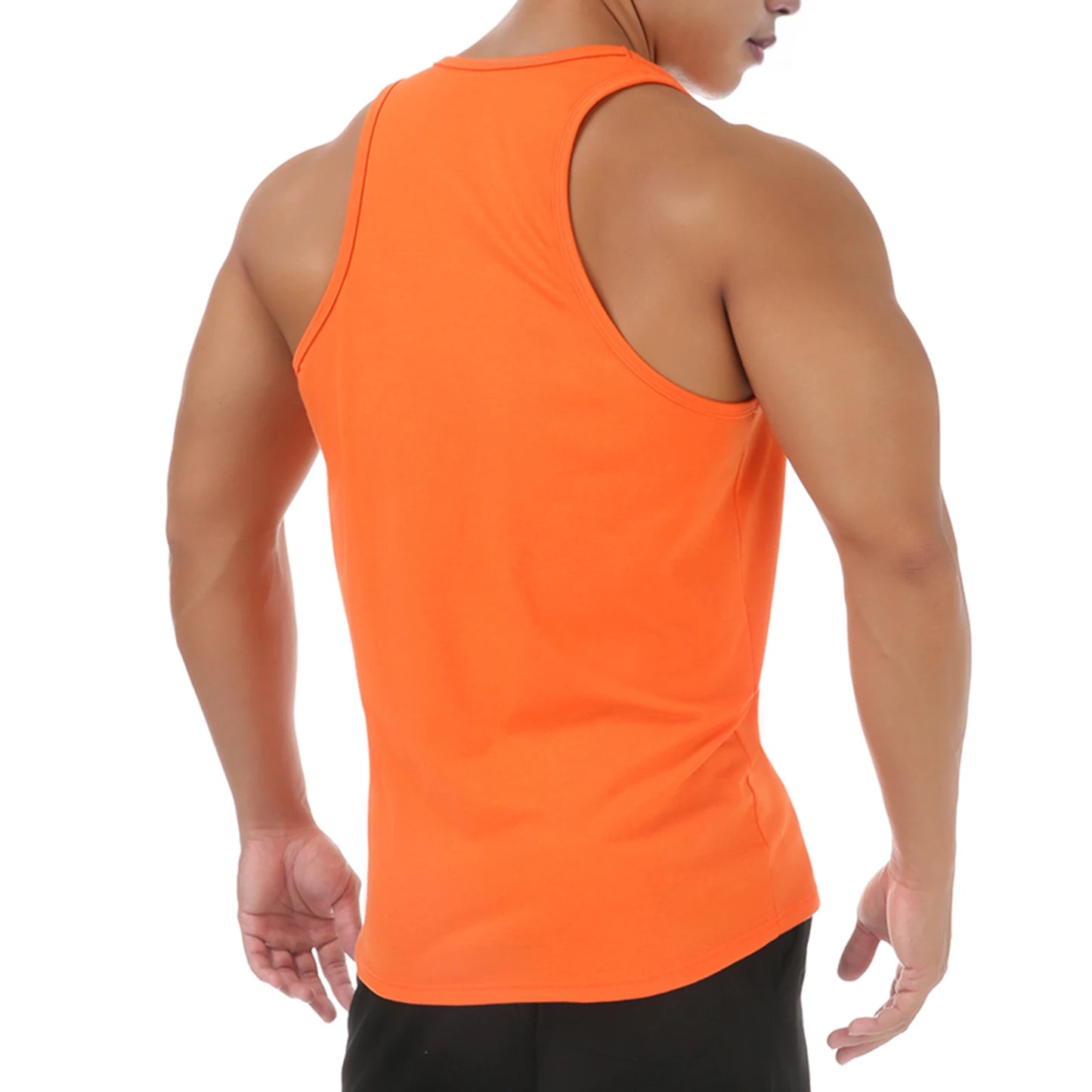 Casual Vest Men's Tank Top Man Deep V-neck Sexy Sleeveless Tops/T-Shirt Muscle Workout Bodybuilding Singlet Dopamine Color