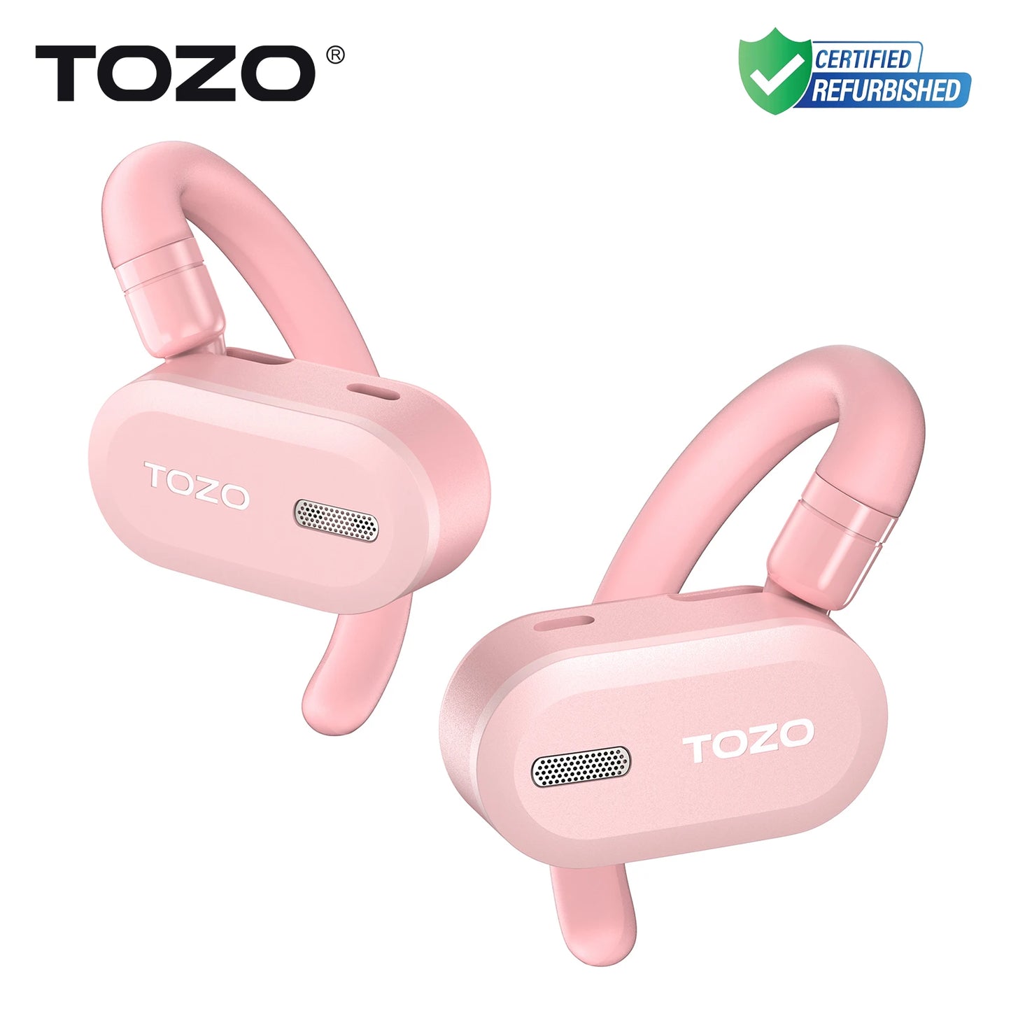 Refurbished TOZO Open Ear Hooks Headphones OWS Wireless Bluetooth/5.3 Earphones Earbuds Adjustable Music Sport HiFi Stereo Sound