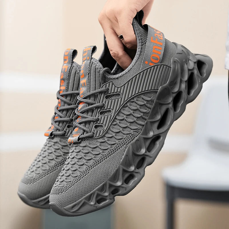 YRZL Men's Breathable Mesh Lightweight Running Shoes Soft Sole/Non Slip Comfortable Sports Shoes for Men Outdoor Walking Casual