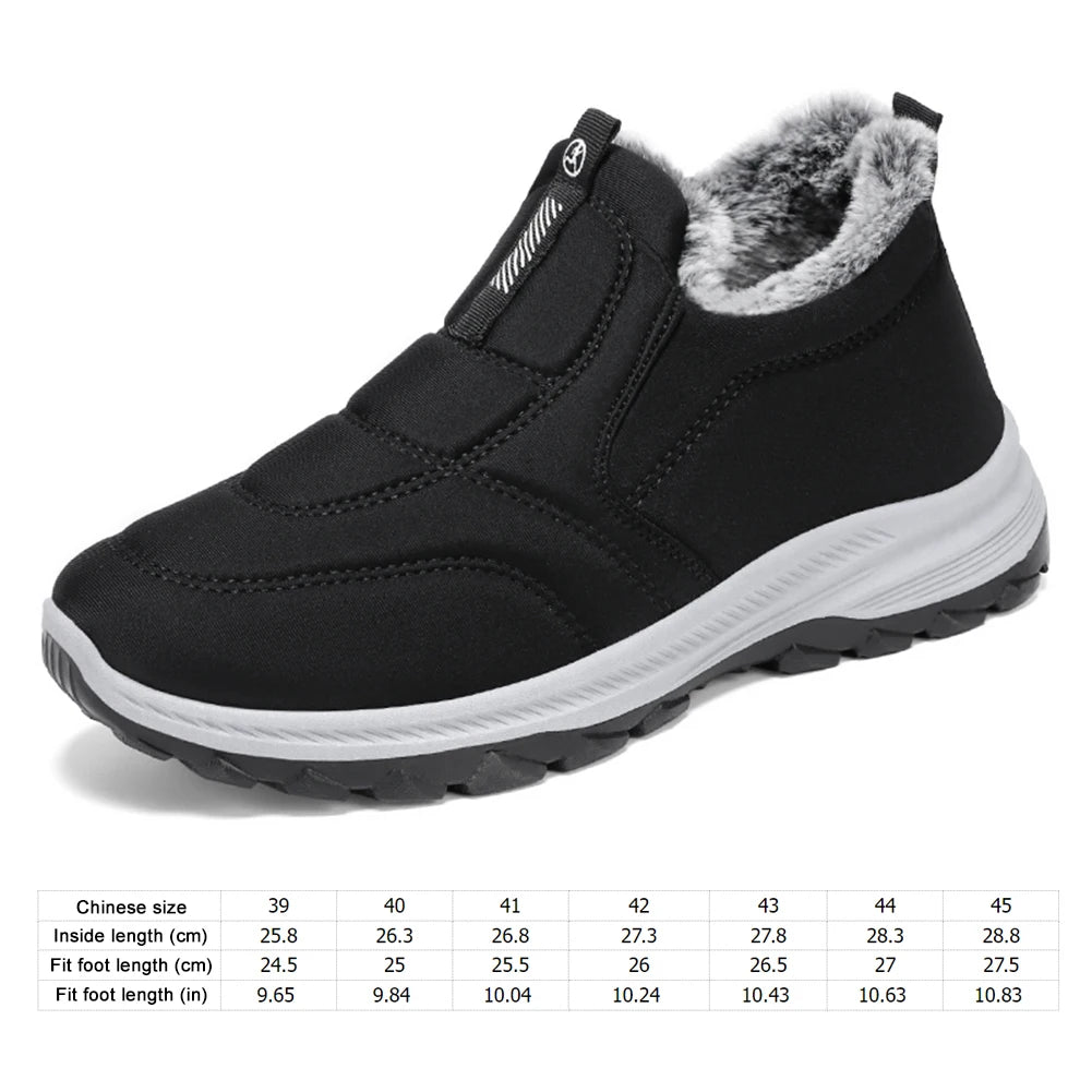 Warm Walking Shoes Lightweight Thermal Ankle Boots Comfortable/Slip On Sneakers Winter Thick Fur Shoes for Travel Hiking