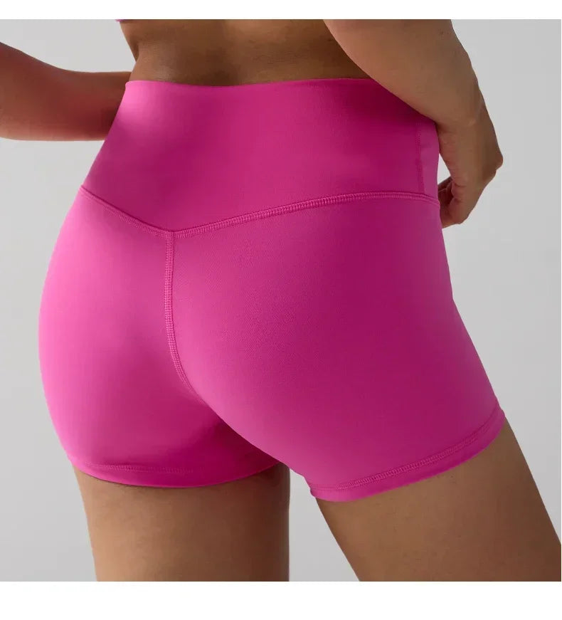 Women's Sports Yoga Shorts with High Waist Hip Lift Fitness/Running Cycling, 3-point Shorts Quick Drying Women's Yoga Short